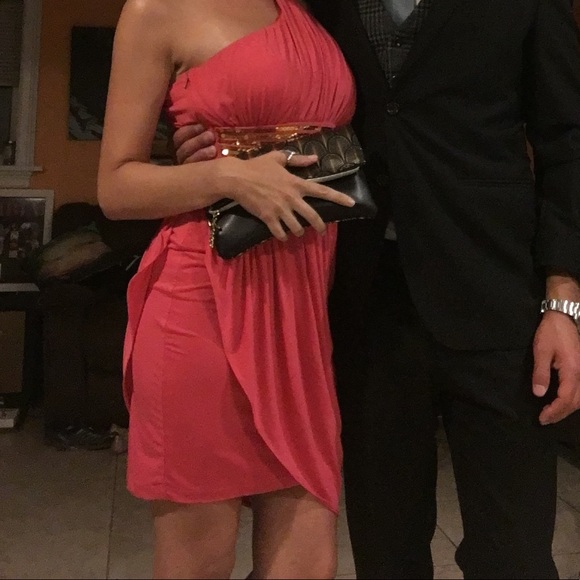 Vintage Bebe Goddess Dress RARE - Coral + Gold Sequin, Small, 2B Bebe - Picture 11 of 11